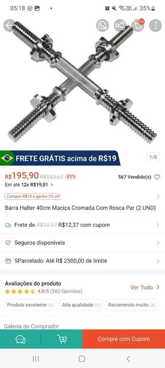 Par de Halteres proficionais - Foto 3