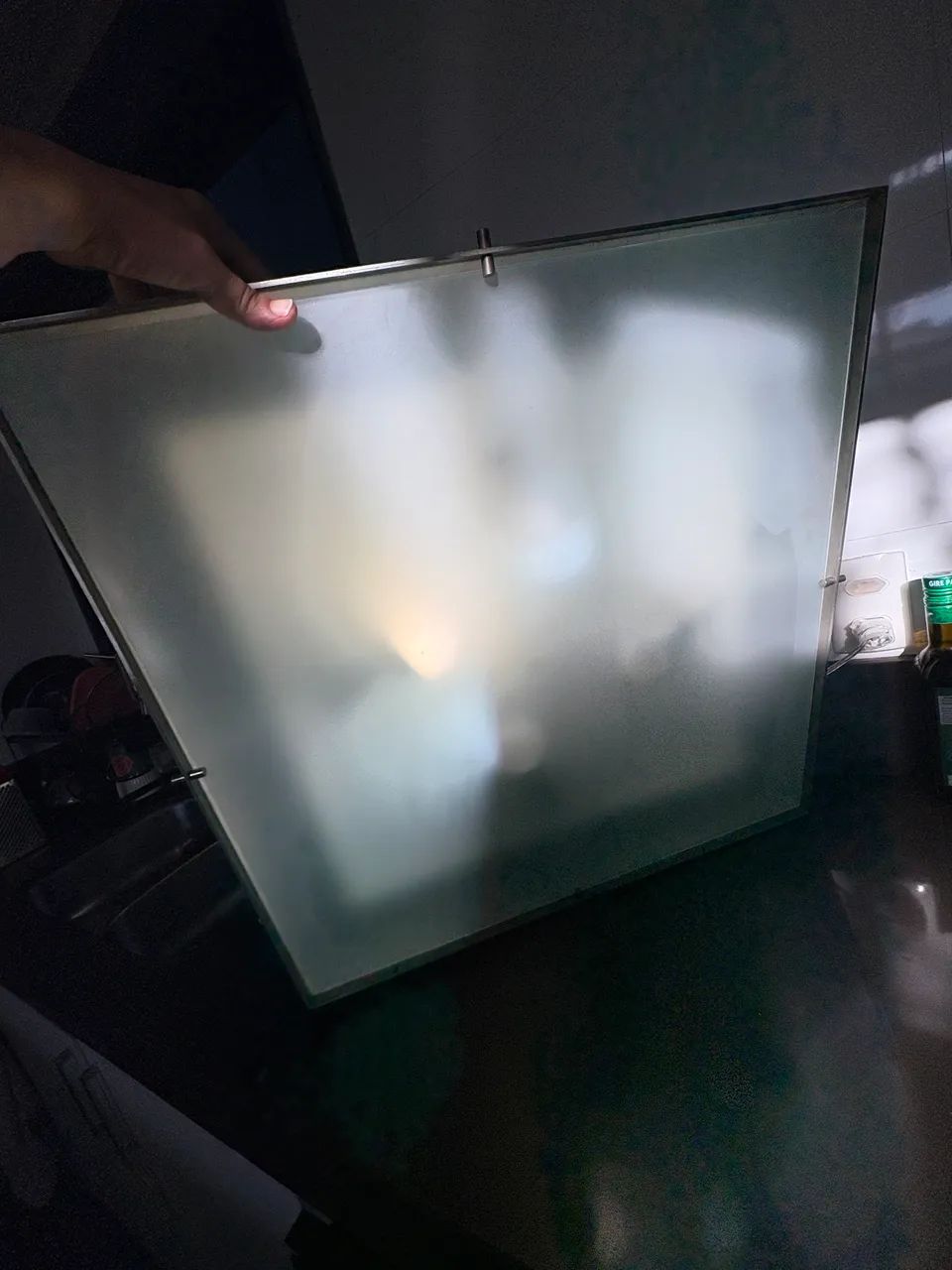 Luminária suspensa vidro alumínio gigante 