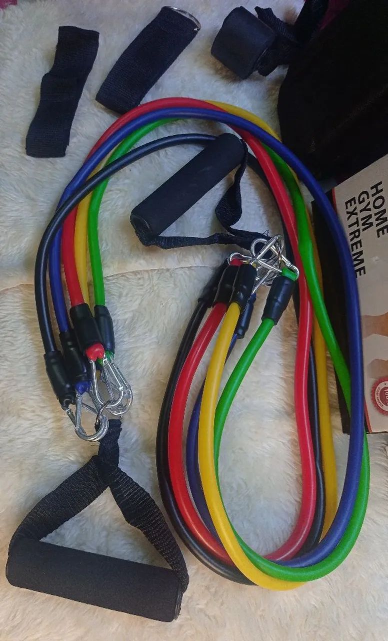 KIT Academia Elásticos Treine em Casa Completo Com 11 Itens - Foto 4