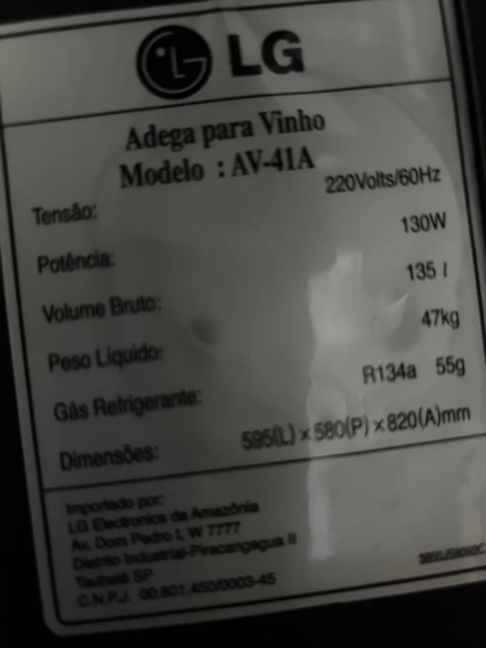 Adega de Vinho LG AV-41A