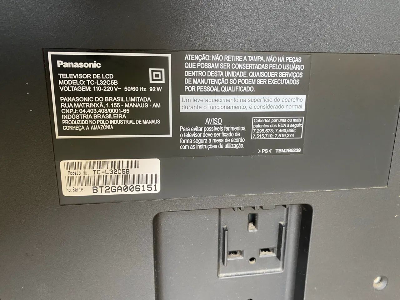 Panasonic Television (with defect)64292275117825123