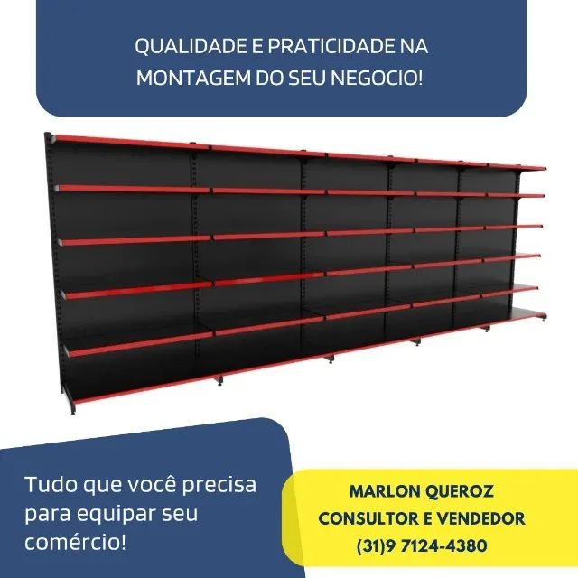 Gondola de Parede Polar Preta 2M de Altura