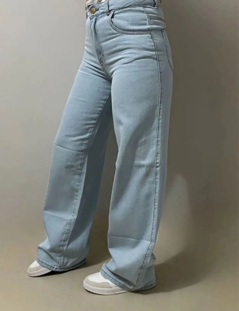 calça wide leg jeans clara - Foto 2