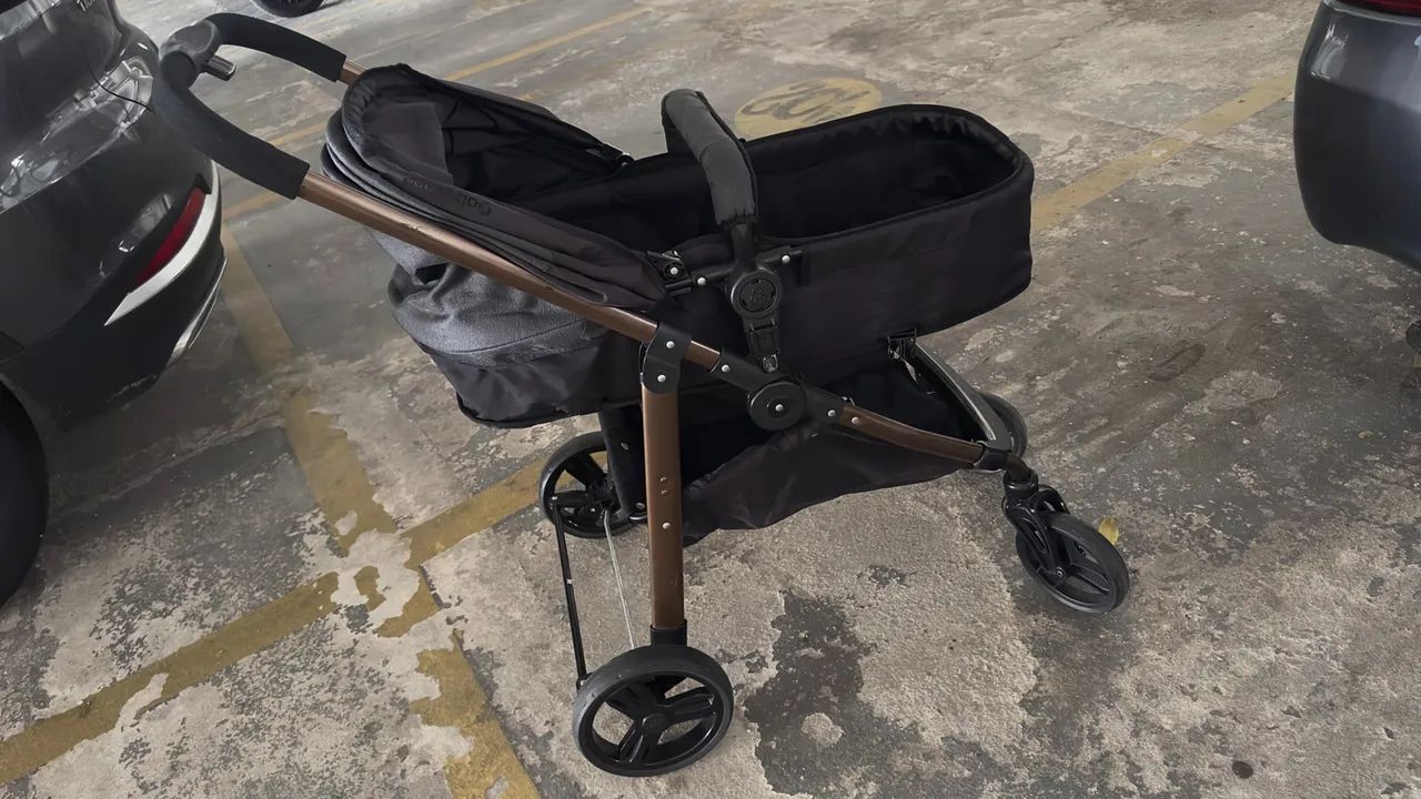 Carrinho de Bebê Moisés Olympus Black Bebê - Galzerano