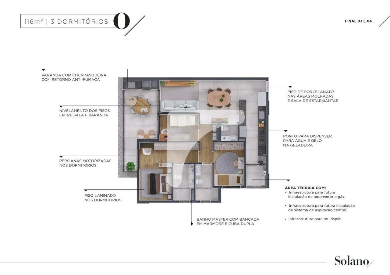 Apartamento com 3 dormitórios à venda, 111 m² por R$ 1.176.100,00 - Residencial Solano - L - Foto 2