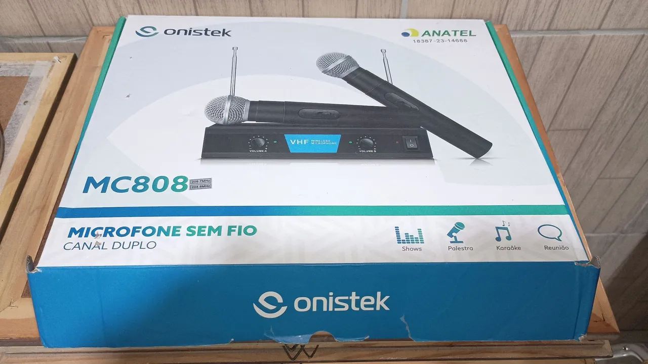 Microfone sem fio VHF sonistek 