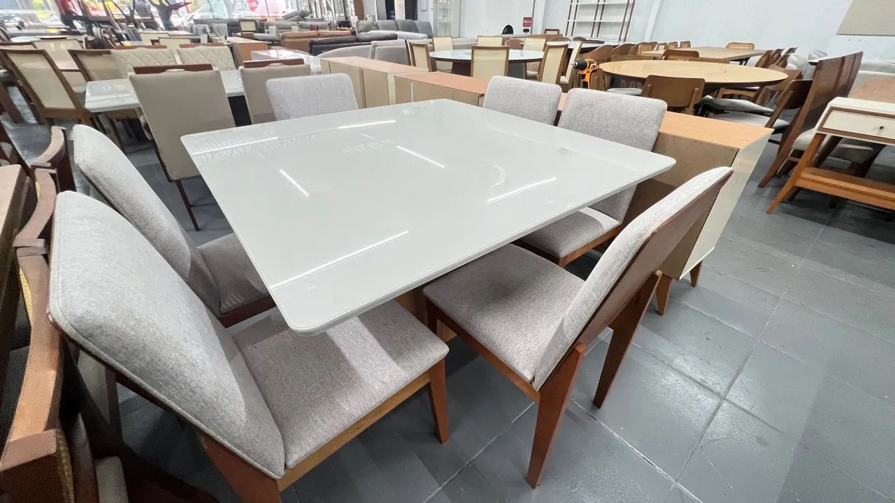 Mesa de Jantar com 6 Cadeiras mesa quadrada 