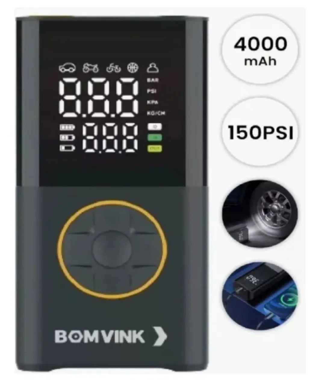 Compressor Digital Portátil BOMVINK  - Foto 4
