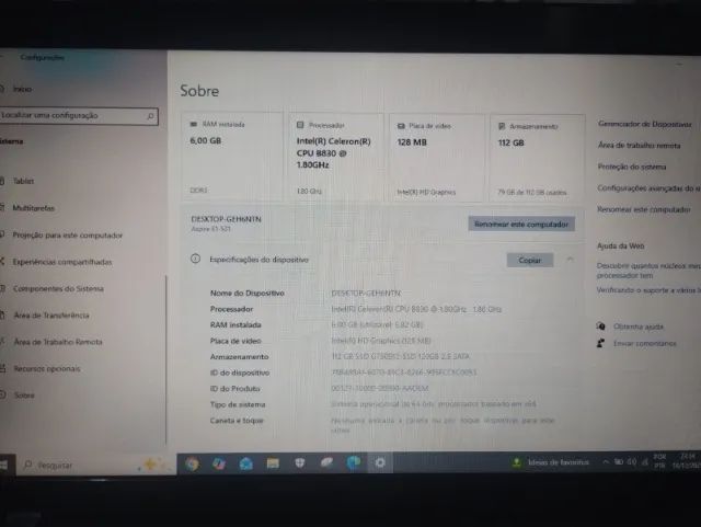 ? NOTEBOOK ACER COM SSD - RÁPIDO | BATERIA VICIADA - Foto 2