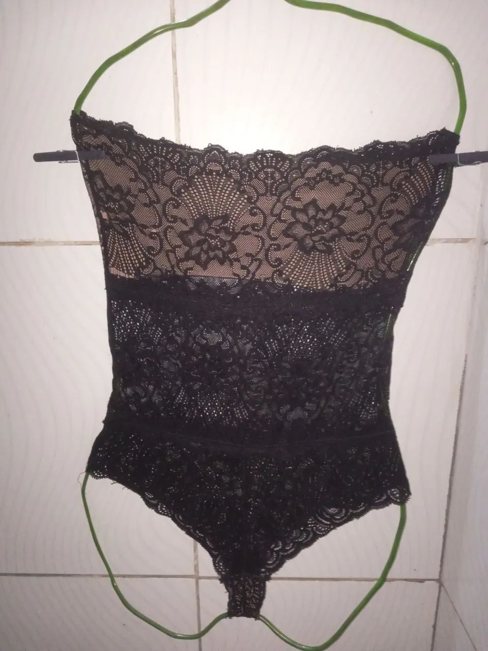 Body de Renda Preto Feminino M  - Foto 4