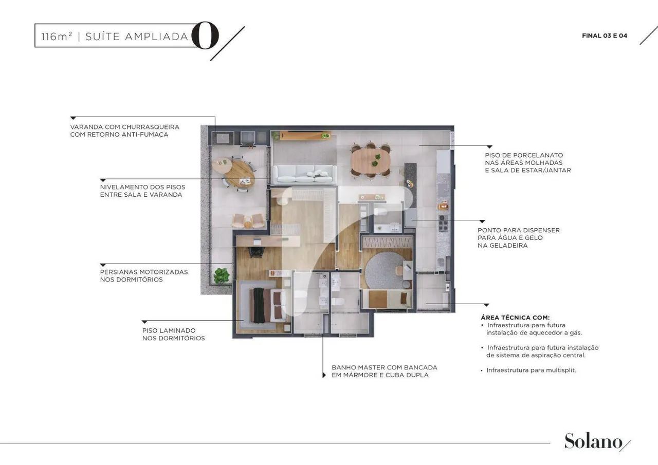 Apartamento com 3 dormitórios à venda, 111 m² por R$ 1.176.100,00 - Residencial Solano - L - Foto 3