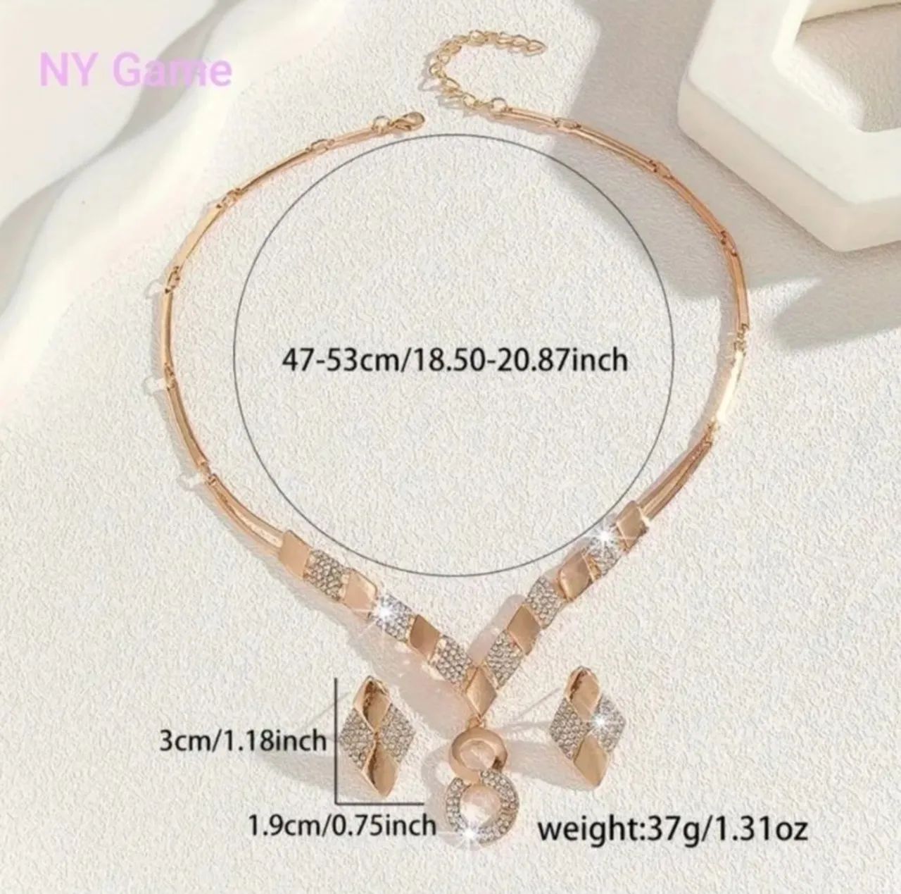 kit Brinco Stud e Colar Ouro 14K - Foto 4