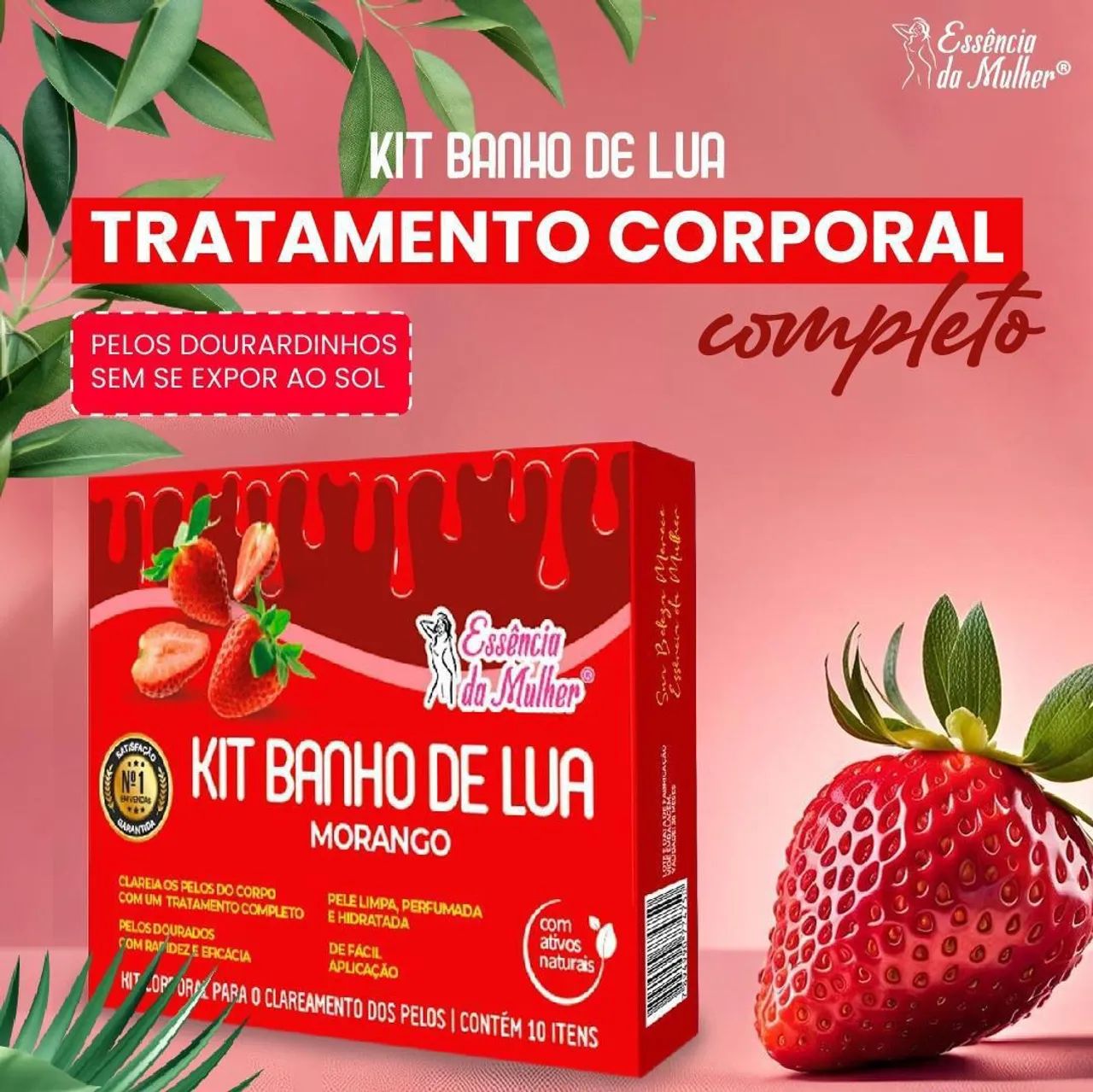 Kit Banho de Lua Morango - Clareamento Corporal Completo