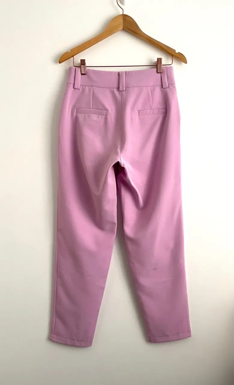 Calça tipo alfaiataria M Rosa Claro - Foto 4