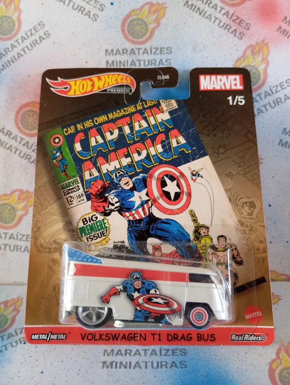 Hot Wheels Premium - Drag Bus Edição Especial Capitão América