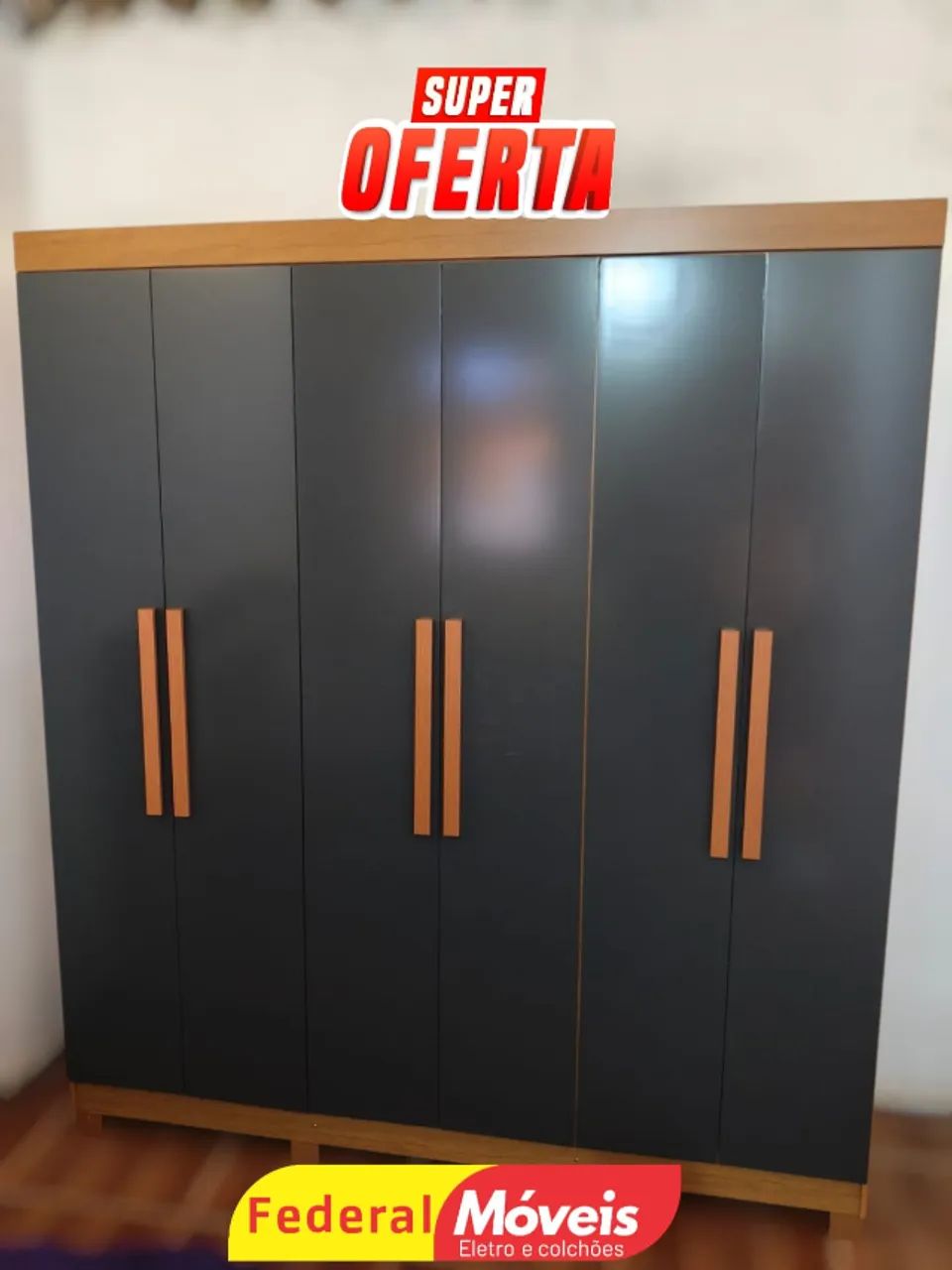 Guarda Roupa Casal 100% MDF 6 portas 2 gavetas Oferta - Foto 3