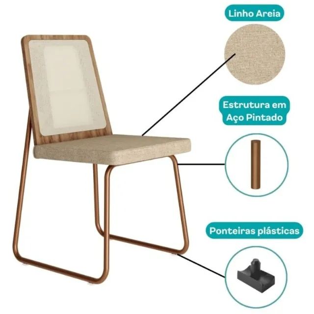 Novidade em estoque!! Kit 2 Cadeiras Wood 1751 - Foto 4