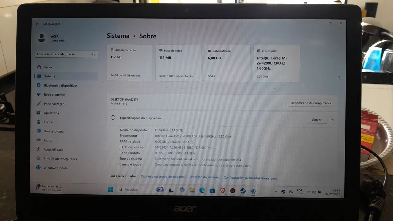 Acer E1-572 Notebook64308005080323125