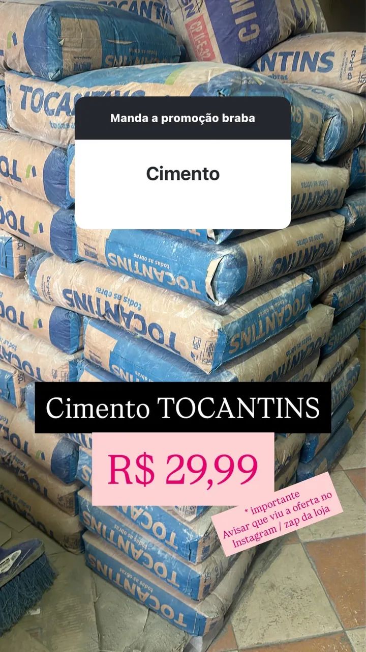 Cimento Tocantins 50 KG - Forte para Todas as Obras | Pronta Entrega
