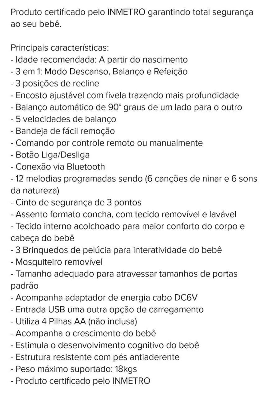 Cadeira de balanço Bebê  - Foto 5