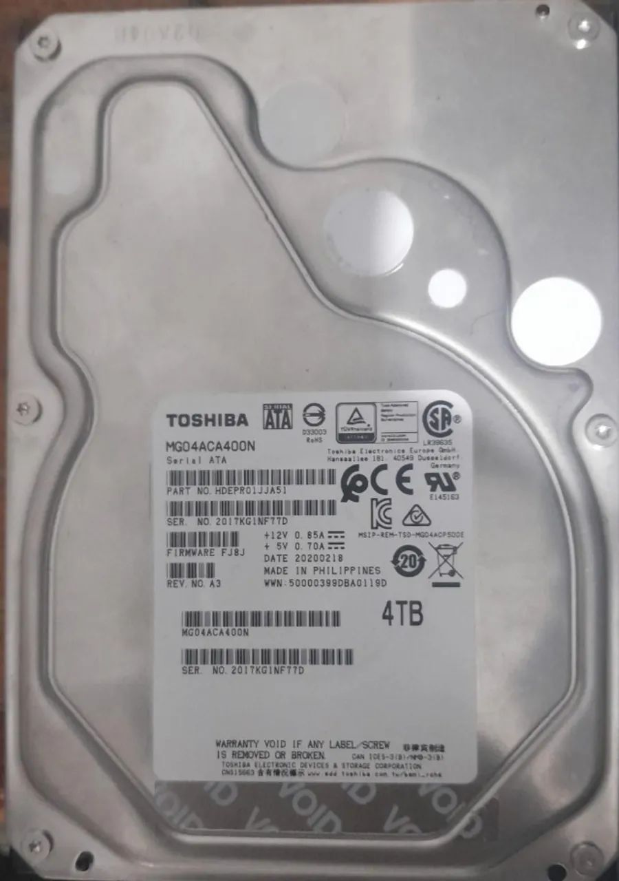 Hd Toshiba 04TB pn: hdepro1jja51