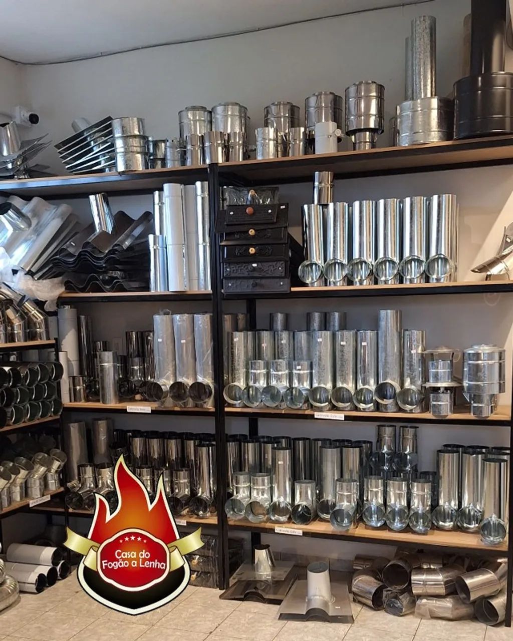 Kit chaminé fogão a lenha calefator forno churrasqueira inox ou galvanizado reforçado
