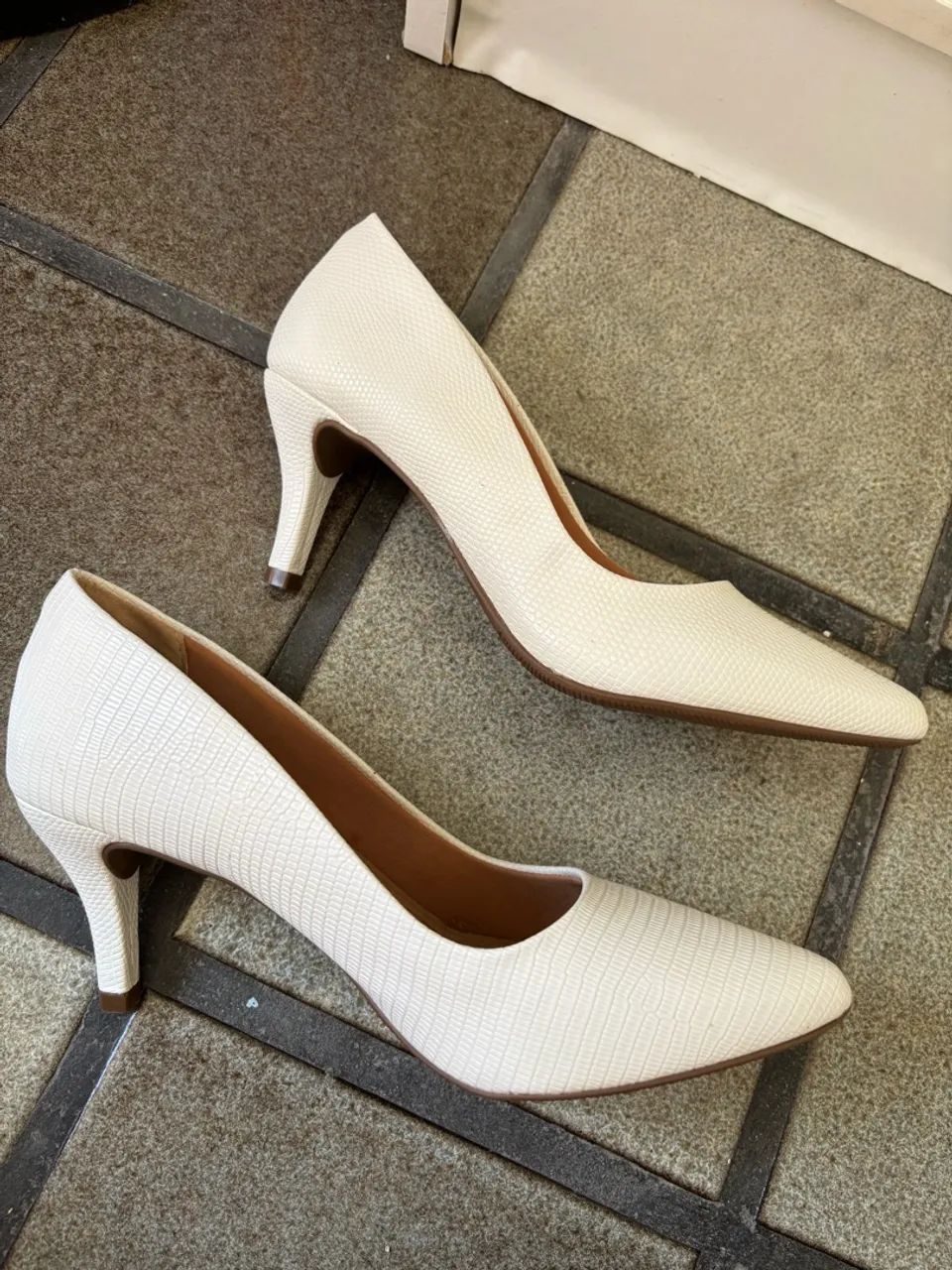 Scarpin Branco 37 - Foto 2