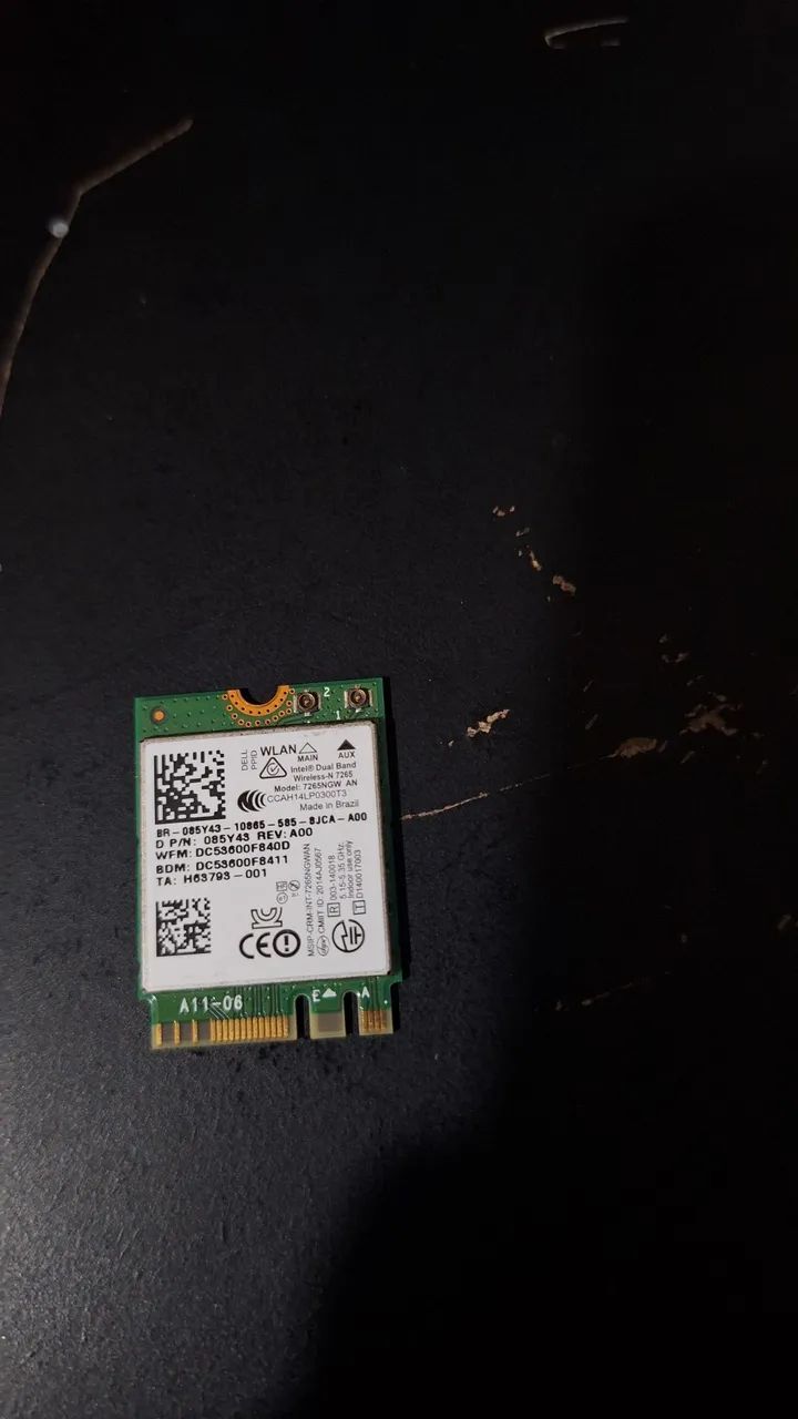 Placa Wi-Fi e Bluetooth Intel N-7265 M.2