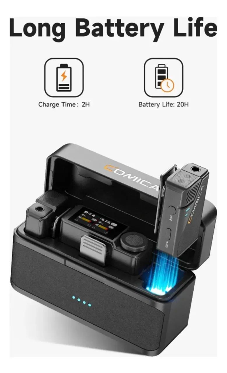 Microfone Sem Fio Comica Boomax - Compatível com Câmera e Smartphone **Novo** - Foto 3