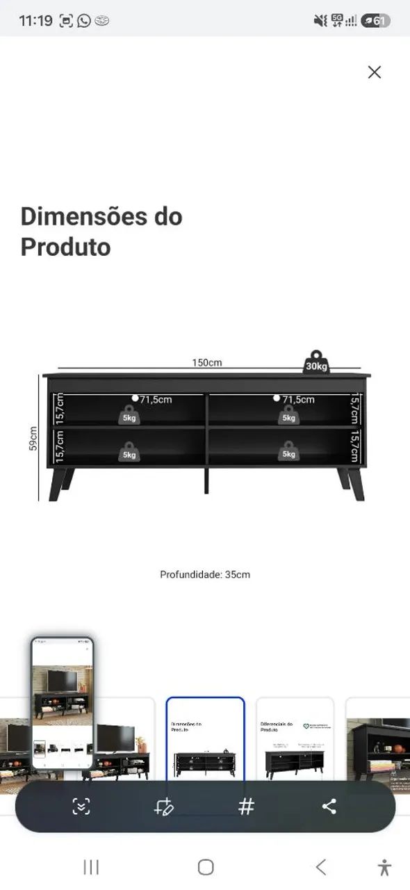 Rack para tv até 65 polegadas - Foto 3
