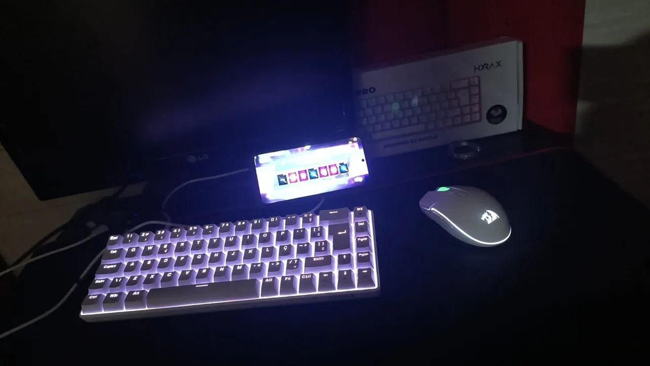 Mouse redragon invender pro/teclado HYRAX thunder pro switch marrom 