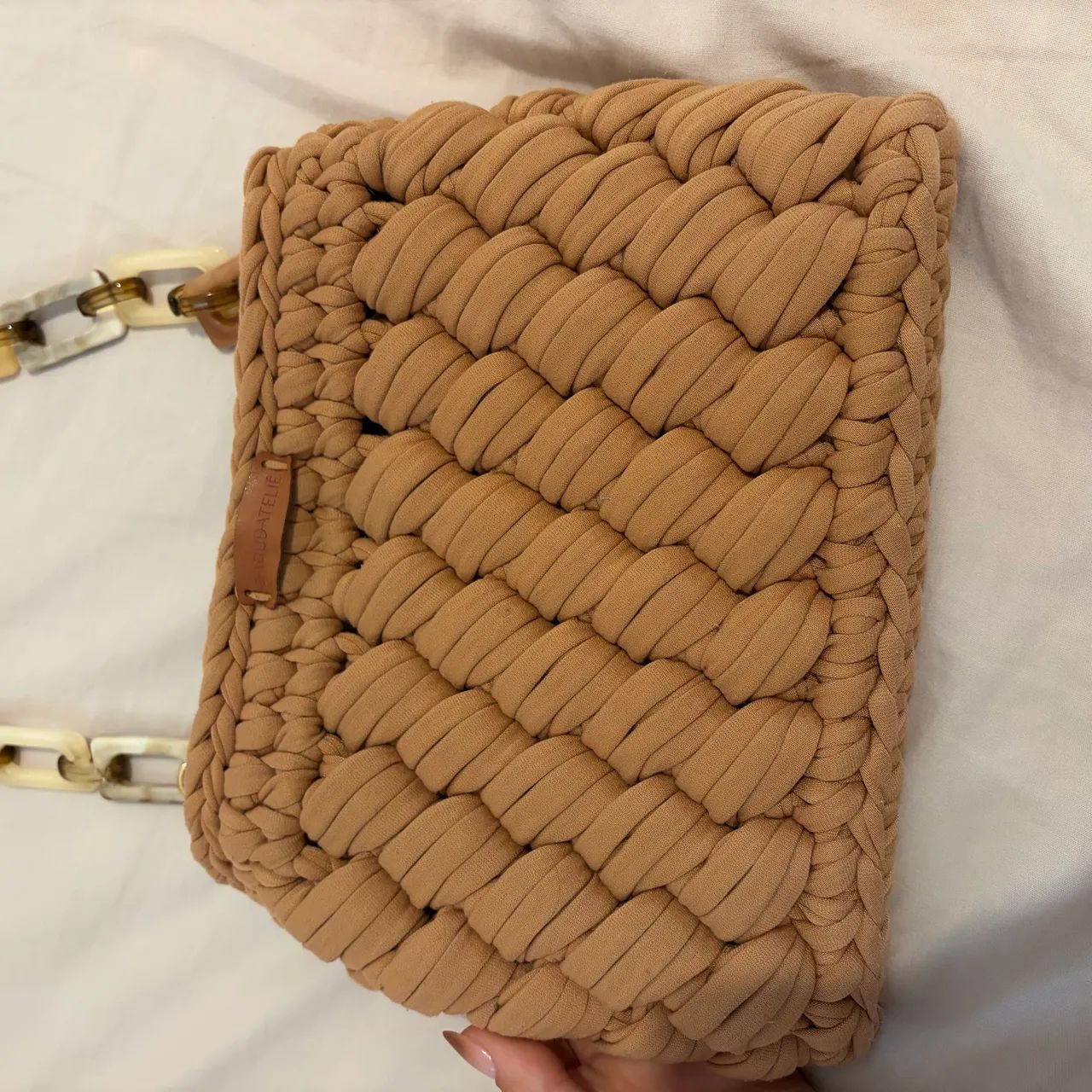 Bolsa de Crochê Média - Doce de Leite  - Foto 2