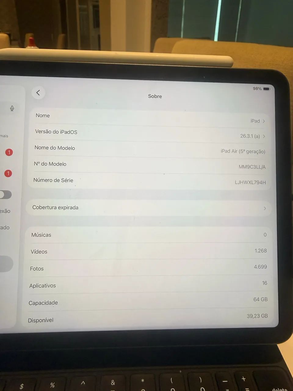 iPad Air 5ª Geração 64GB + Apple Pencil 2 + Magic Keyboard - Foto 2