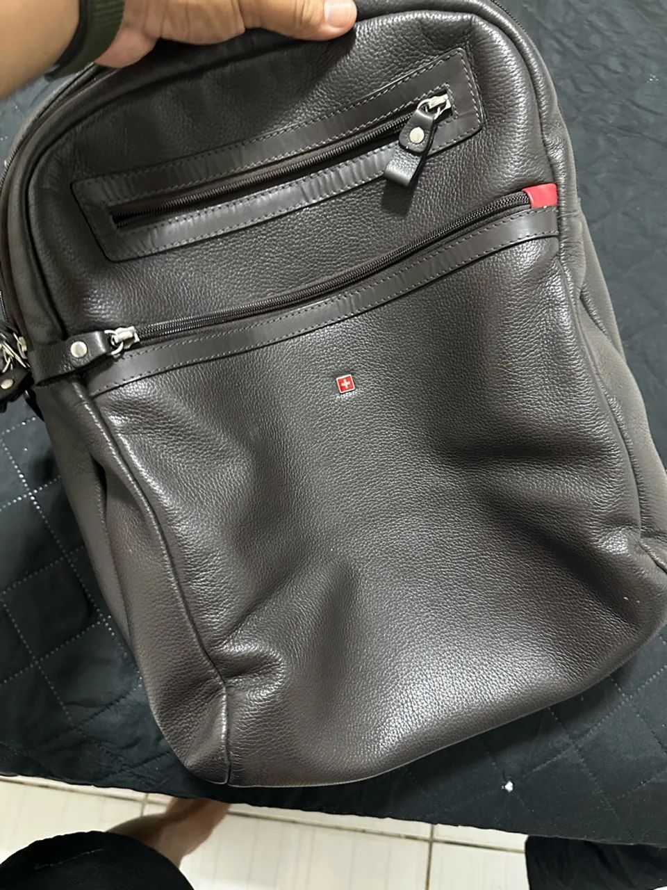 Mochila de couro swissewin