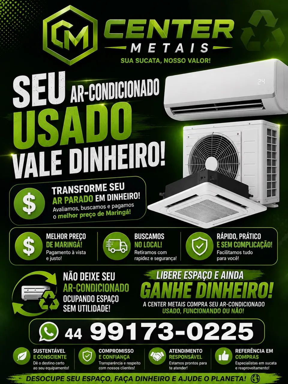 Compramos seu ar condicionado usado , funcionando ou não