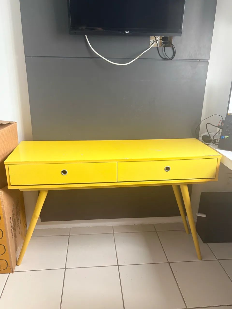 Escrivaninha madeira retrô  - Foto 4