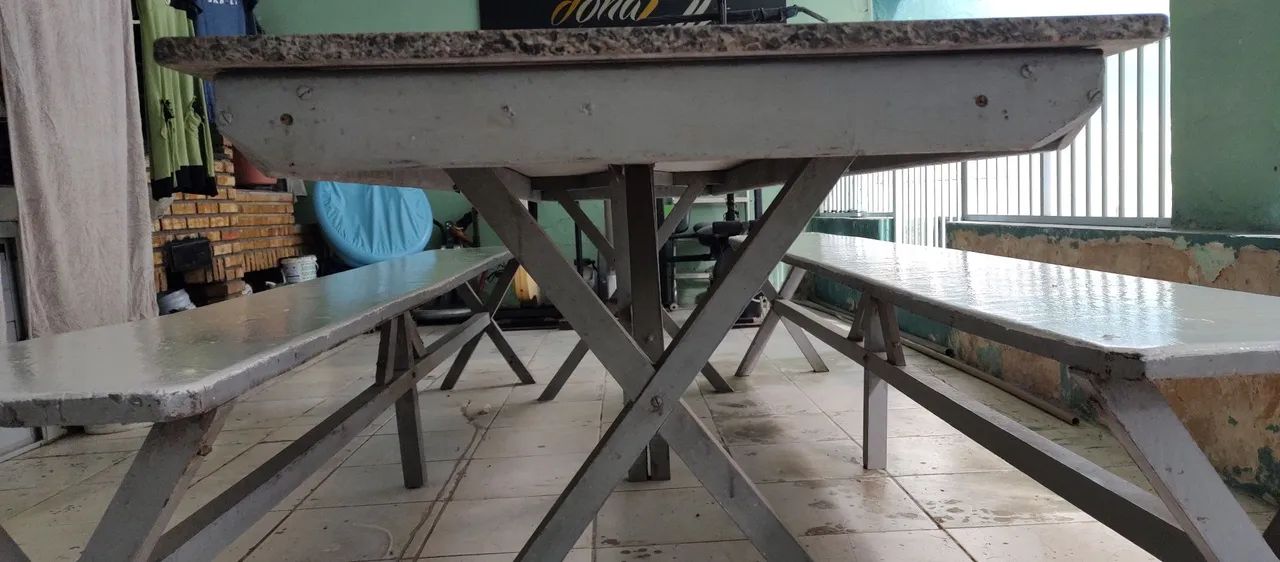 Mesa Rústica em Granito e Madeira de Lei - Foto 2