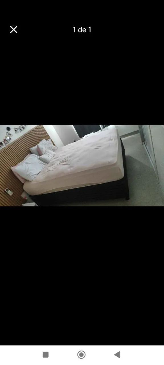 Cama box casal com colchão de molas 