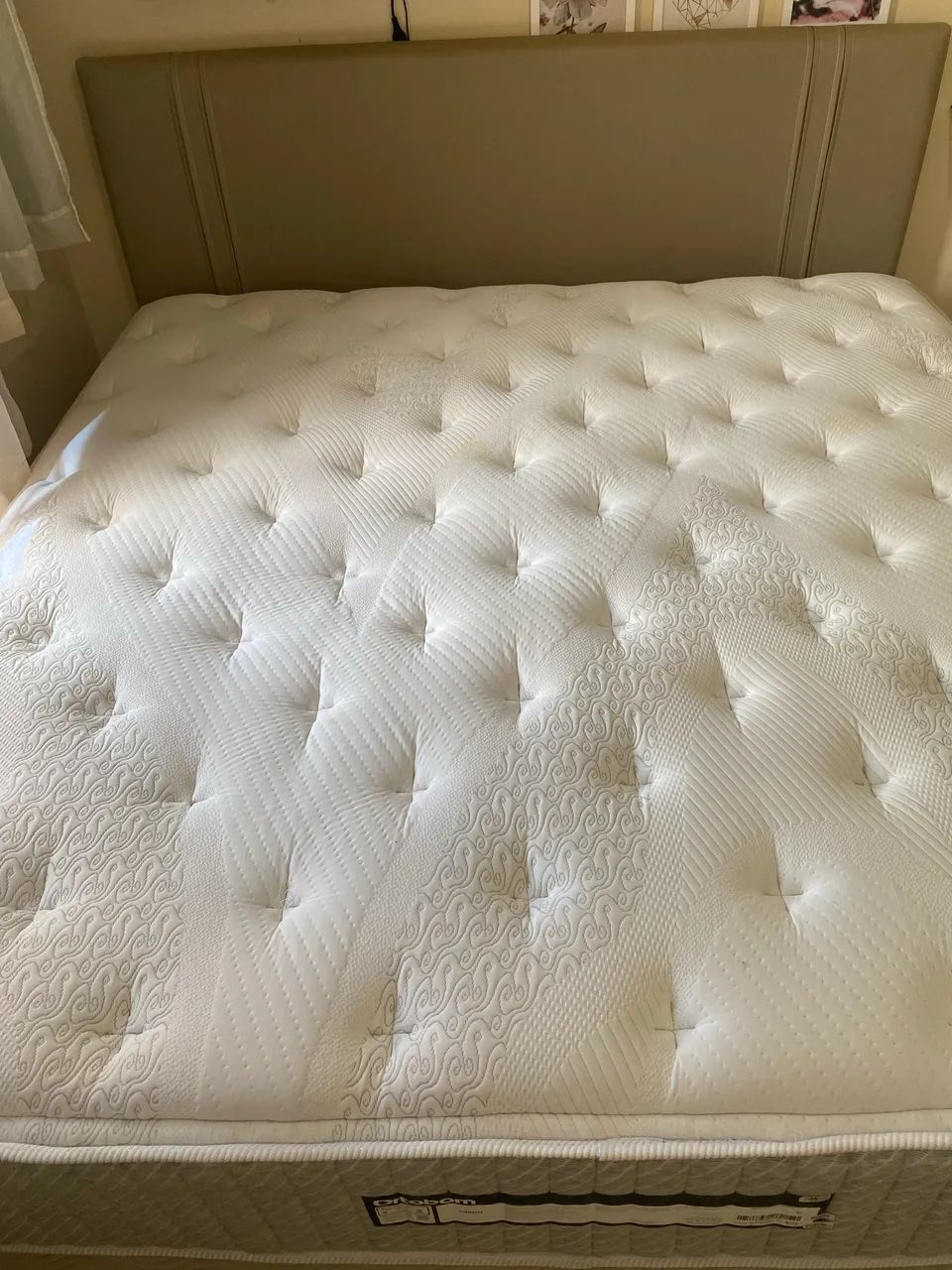 Cama completa king, colchão orion ortobom com base e cabeceira - Foto 2