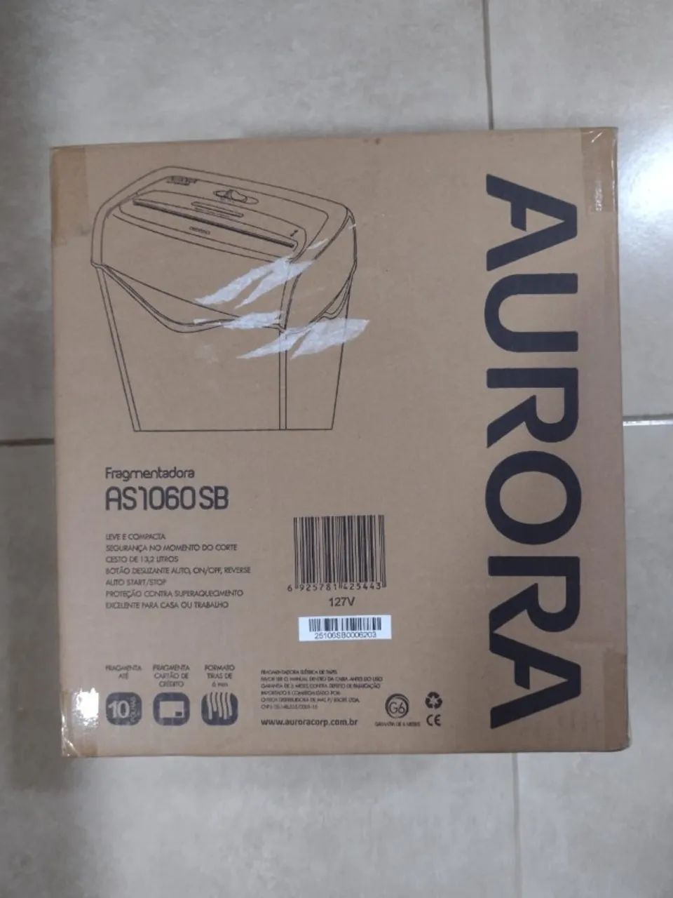 FRAGMENTADORA AURORA AS 1060SB - Fragmentadora de Papel e Cartões com Cesto