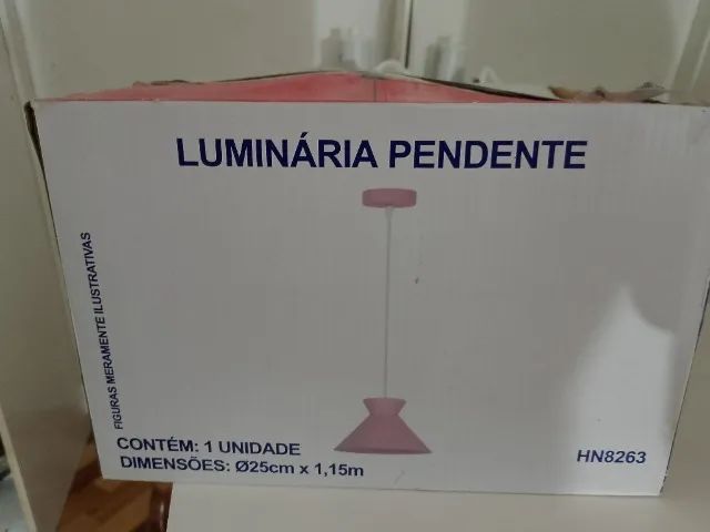 Luminária pendente cor rosa - Foto 2