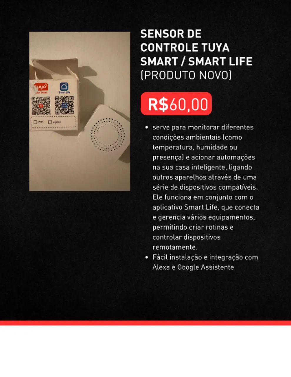 SENSOR DE CONTROLE TUYA SMART