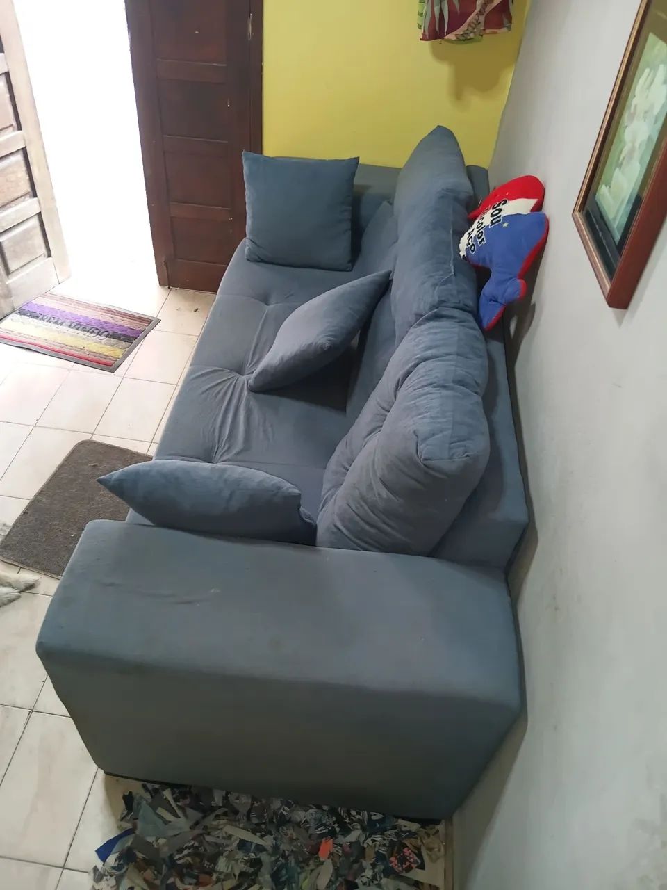 Verdo sofá 3 lugares e uma poltrona em ótimo estado. 463757525385881601