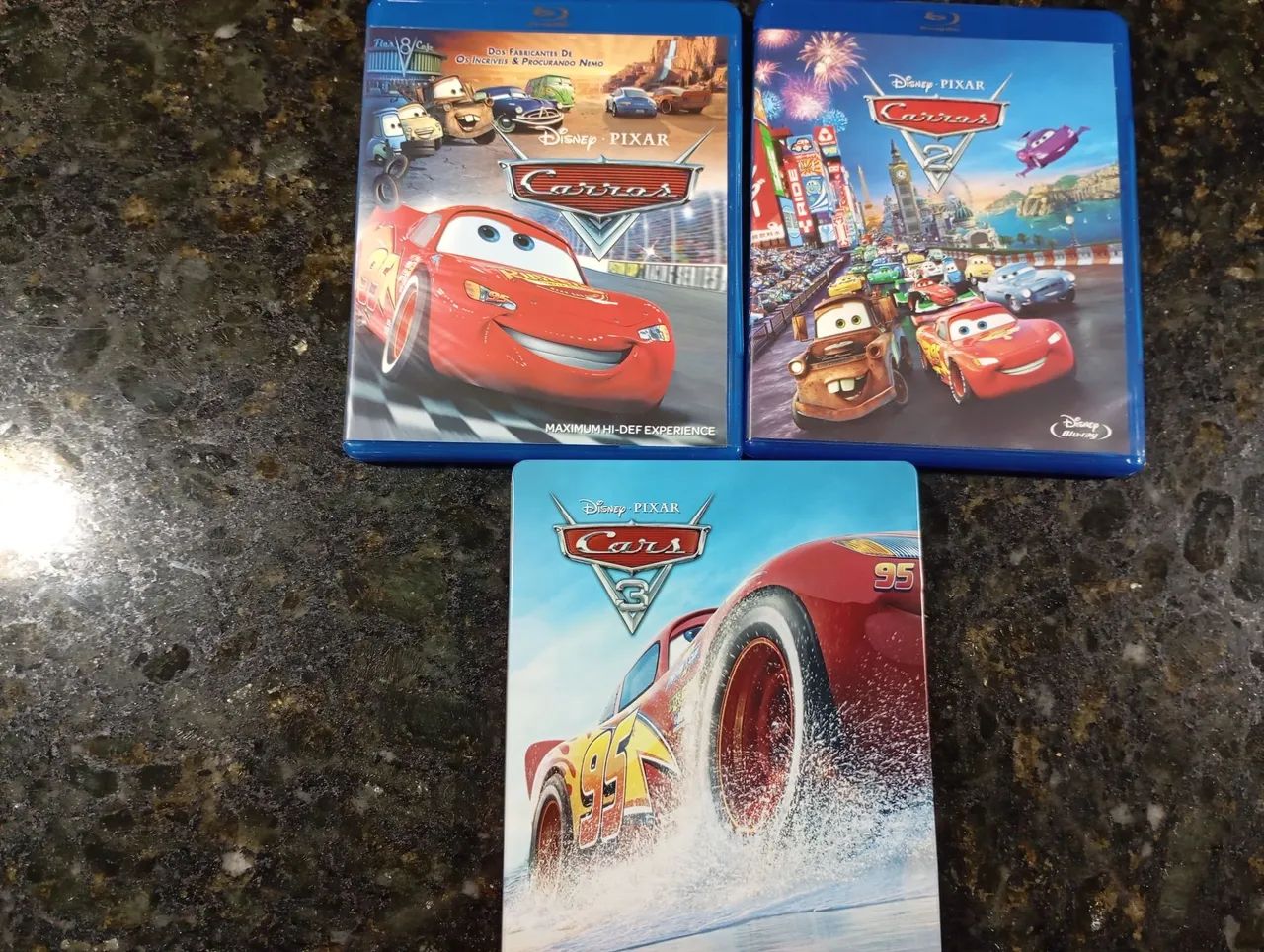 Trilogia Cars em blu-ray 