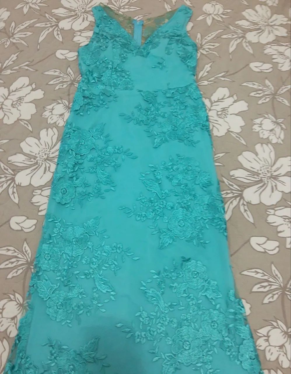 Vestido longo Tiffany em renda 