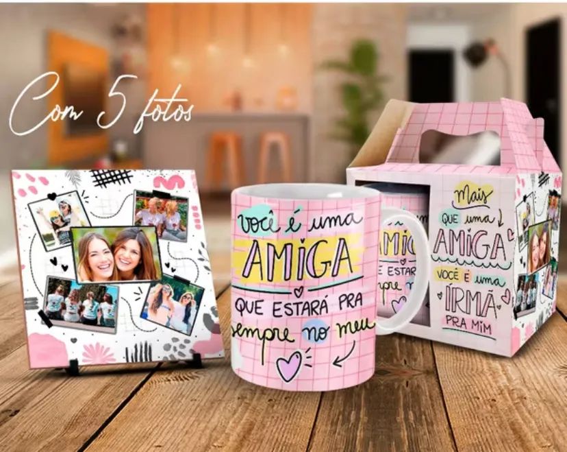 Kit presente caneca personalizada + azulejo personalizado  - Foto 3