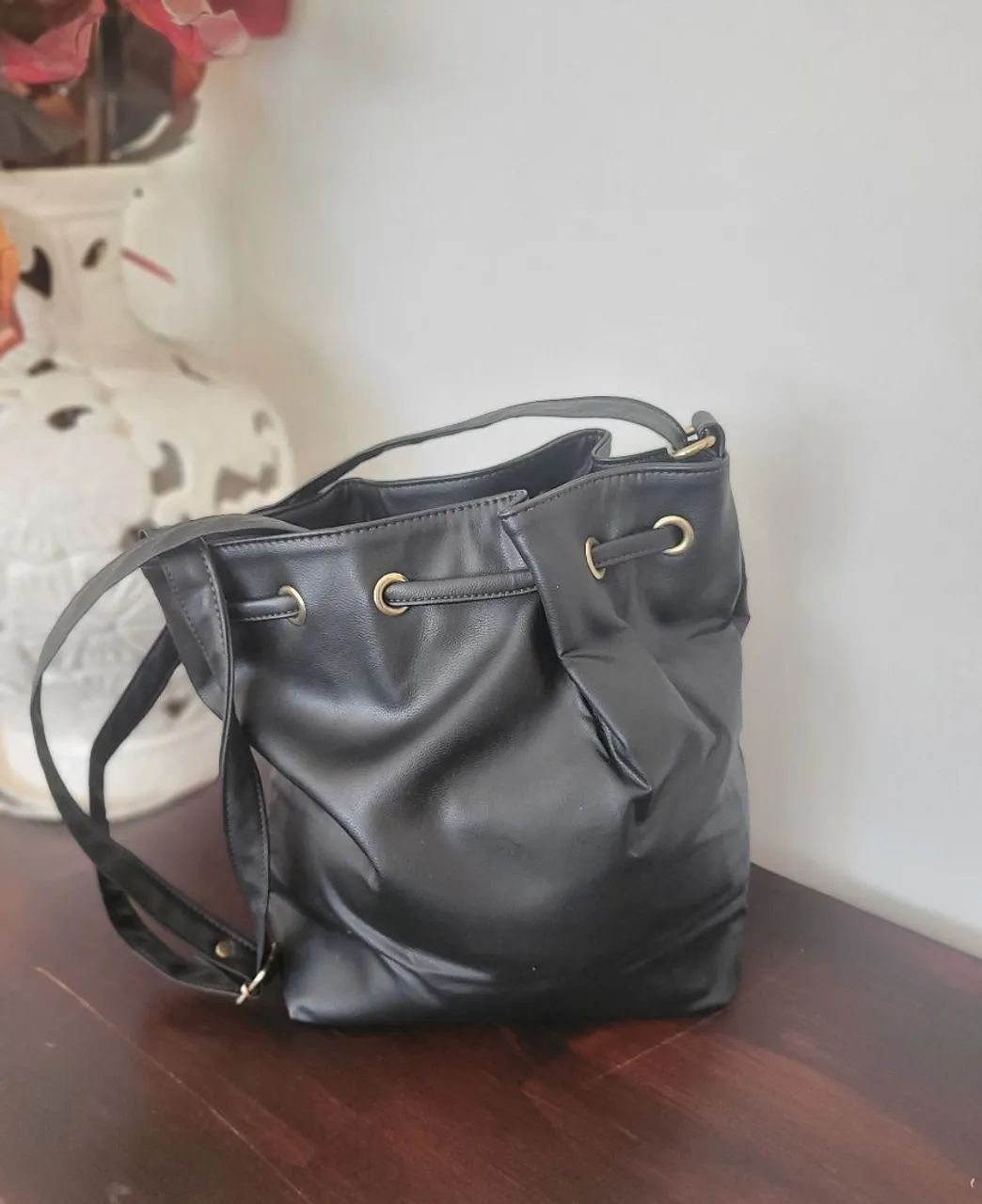 Bolsa Saco sestini preta cordão  - Foto 2