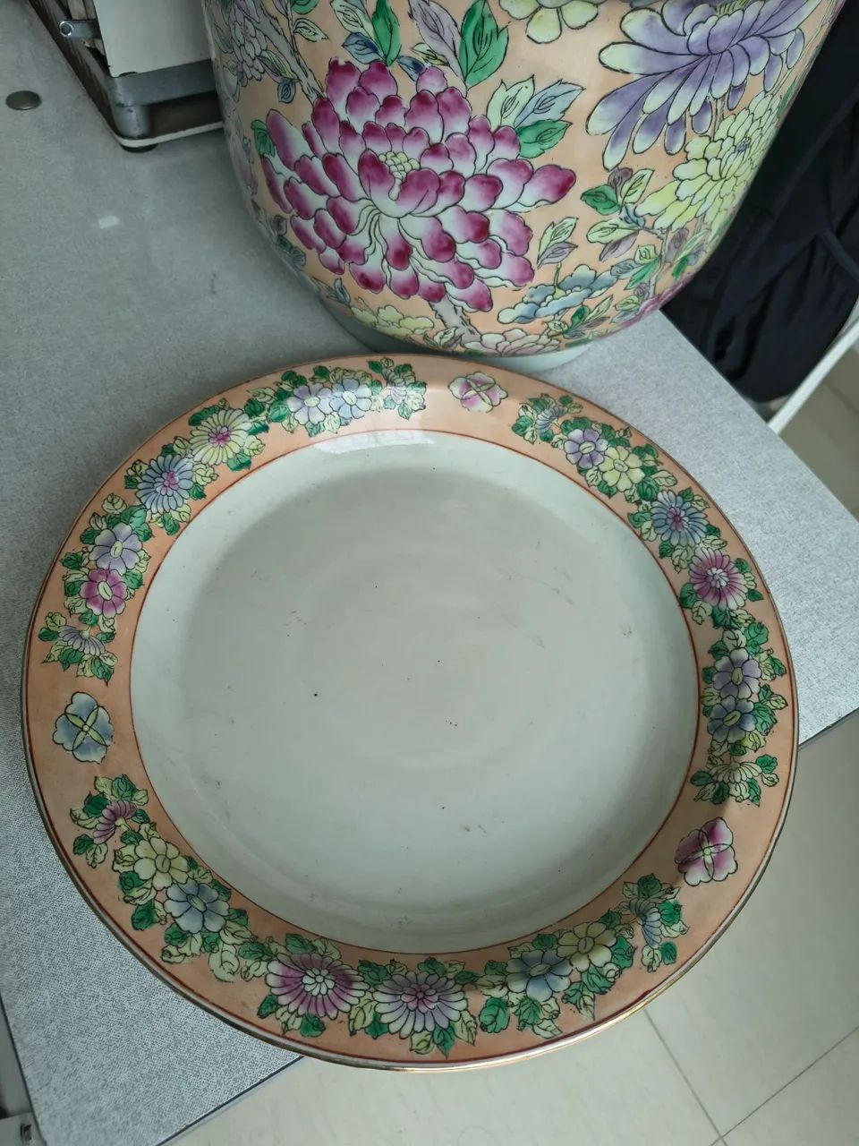 Vaso e prato de Porcelana Chinesa - Foto 5