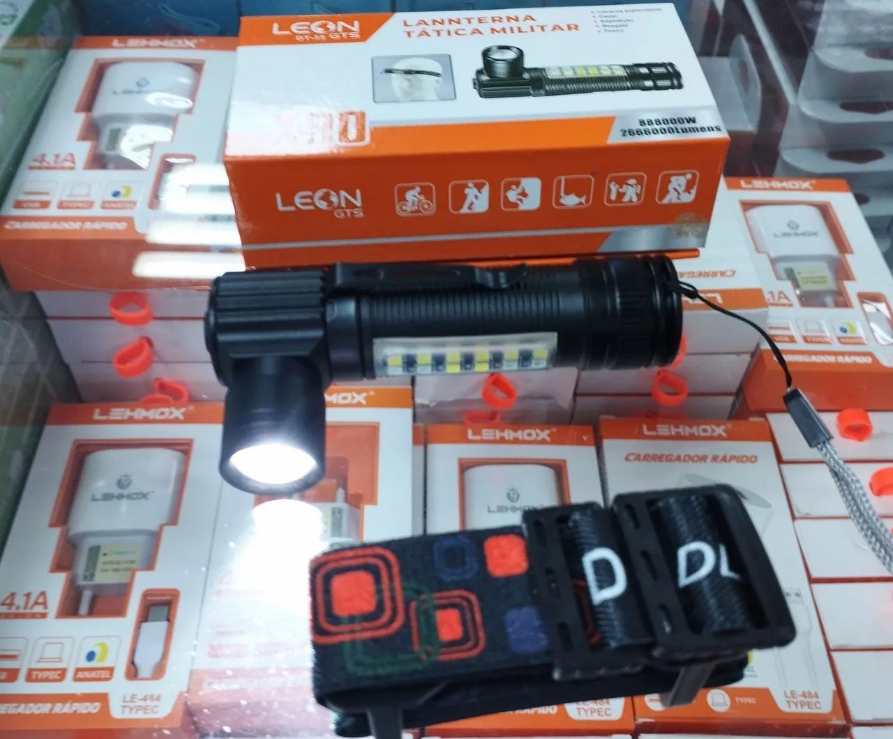Lanterna tática LED de cabeça Leon DT-35 X90 - Foto 4