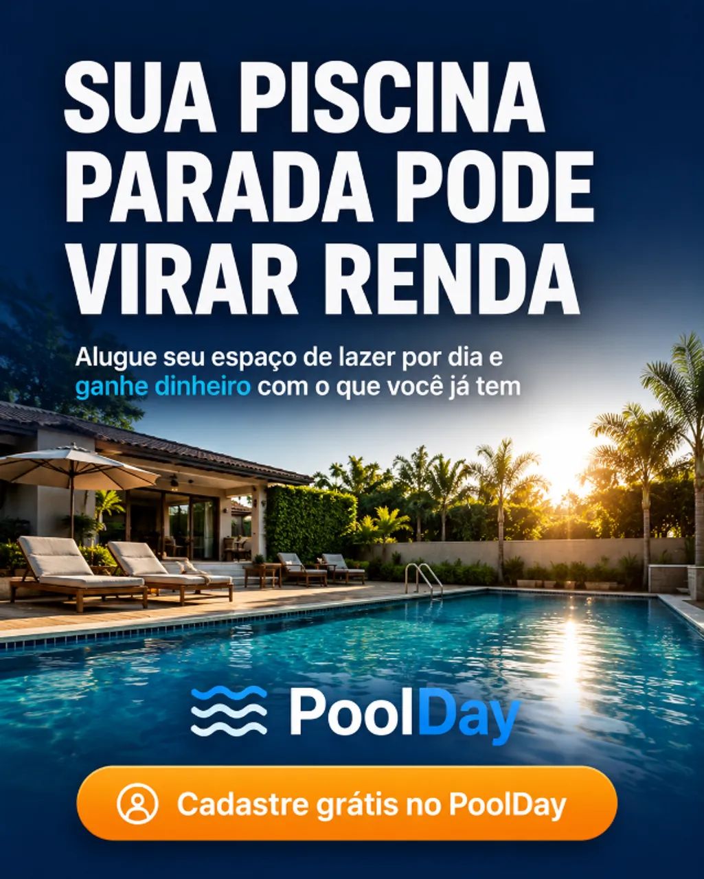 Tem chácara ou piscina parada? Coloque pra render ?